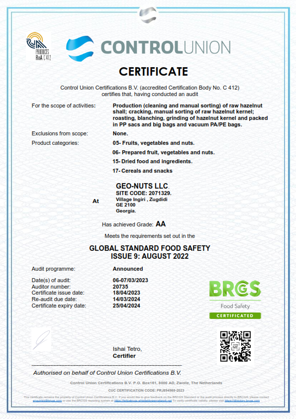 BRC Certificate 2023